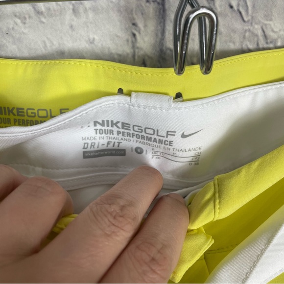 Nike Golf Tour Performance Convertible Golf Skirt Skort Shorts Yellow White 6 - Picture 8 of 15